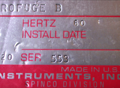 BECKMAN TABLETOP MICROFUGE B COMPLETEwith 6 STAINLESS STEEL PLATES FREE SHIPPING