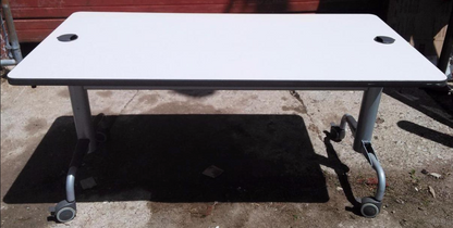 KI HURRY UP DESIGN FLIP TOP Fold up Folding Task TABLE DESK wCASTERS 60wX30dX27h