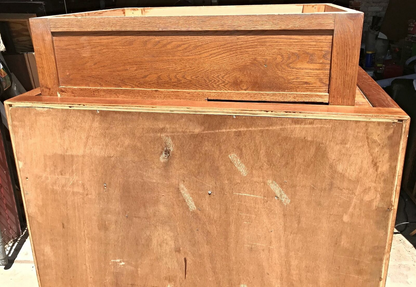 RARE 1950s VINTAGE 88 CUBICLE MAILBOX CABINET 53Hx 45Wx36D OAK Wine FREE SHIP