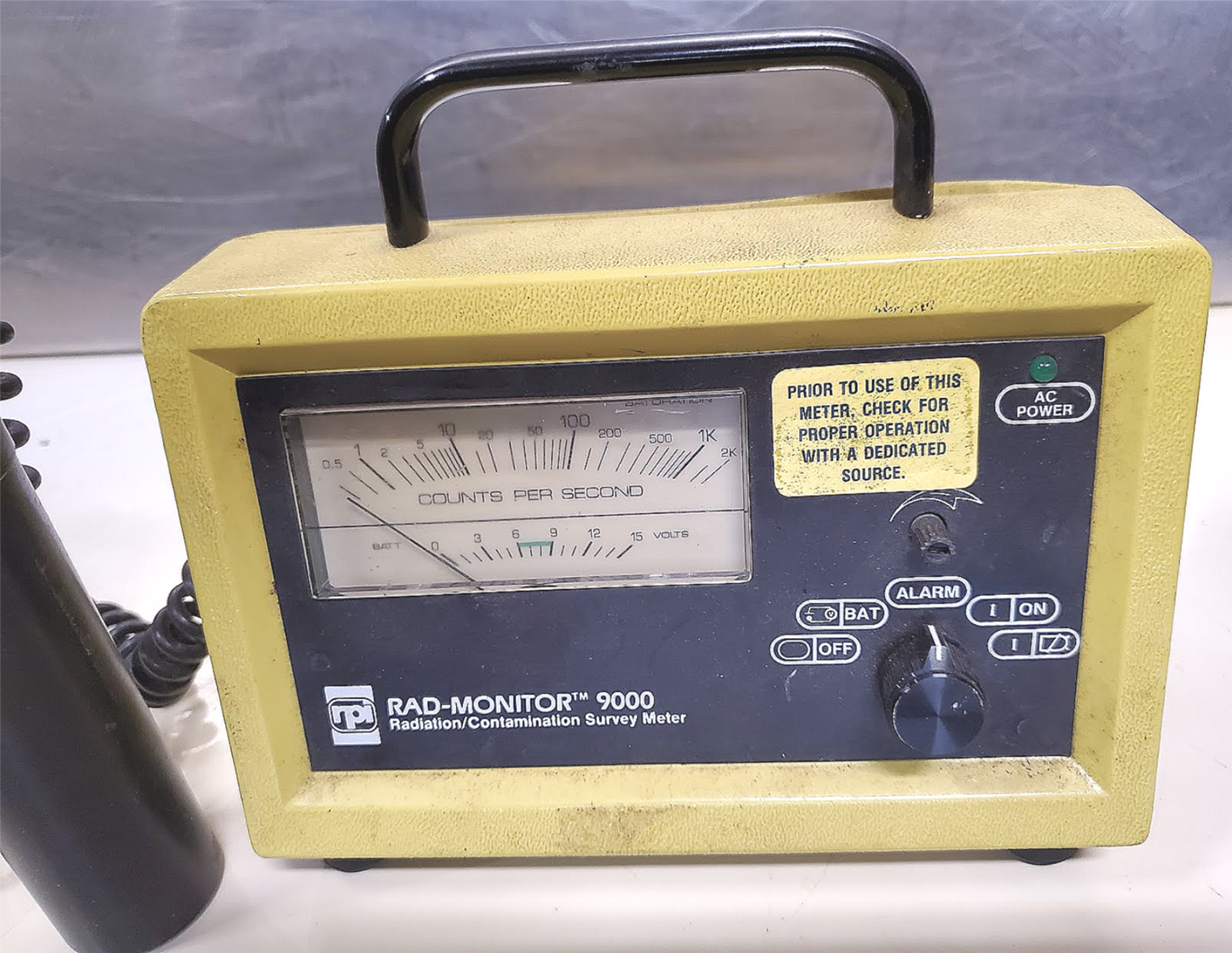 RPI RAD-MONITOR 9000 GM1 RADIATION CONTAMINATION SURVEY METER DETECTOR + PROBE