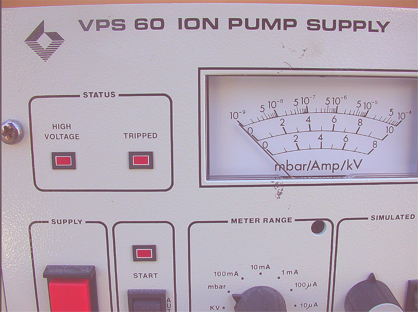 VG ELECTRONICS VPS60 ION PUMP SUPPLY 8000VOLTS HIGH VOLTAGE DC POWER mbar/Amp/kV