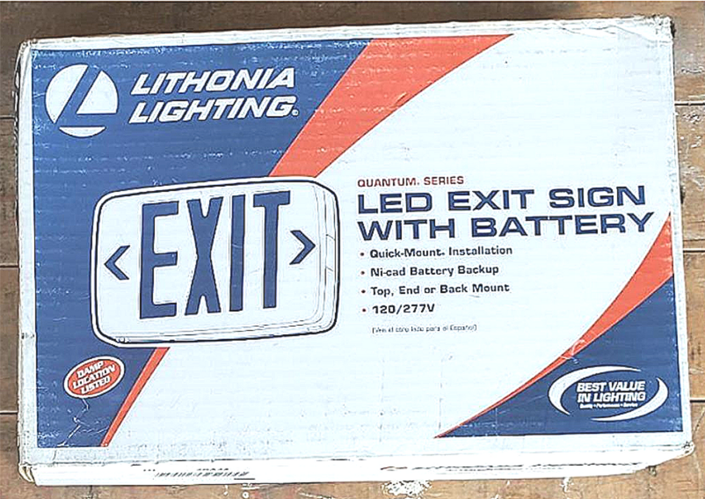 LITHONIA LIGHTING LQM S W3R 120/277 EL N M6 QUANTUM LED EMERGENCY EXIT SIGN