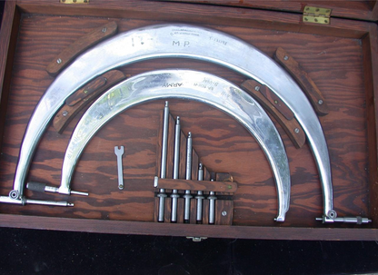 TUBULAR MICROMETER CO. CALIPER & WOOD CASE 12" - 18" 0.0001" TUMICO SPINDLE ROD