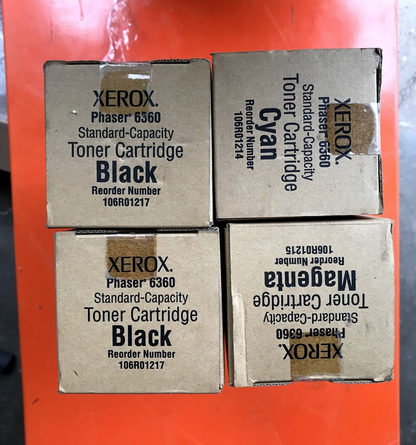 4 XEROX GENUINE OEM CARTRIDGE PHASER 6360 TONER CYAN BLACK MAGENTA FREE SHIP