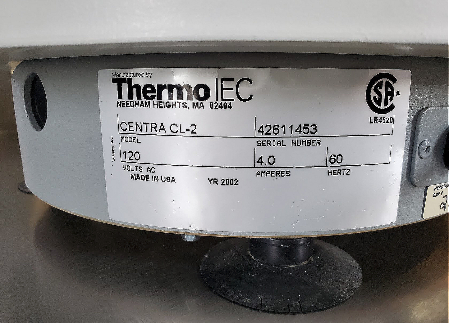 THERMO FISHER CENTRA CL2 CENTRIFUGE with ROTOR 6 TUBES WATCH VIDEO FREESHIP