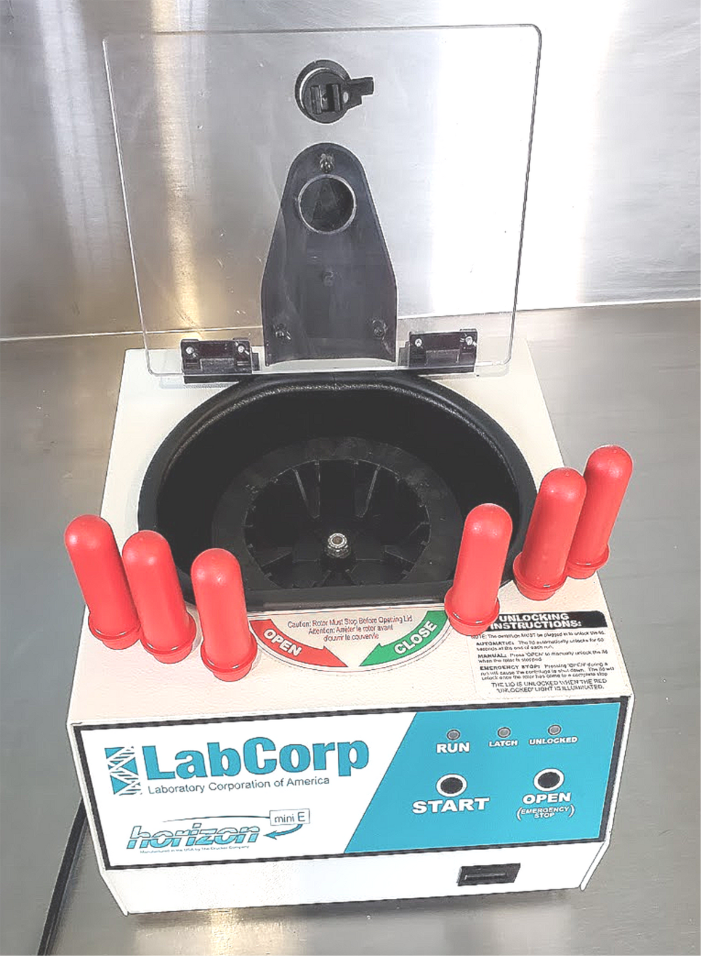 FISHER LABCORP HORIZON MINI E CENTRIFUGE with ROTOR 6 TUBES WATCH VIDEO FREESHIP