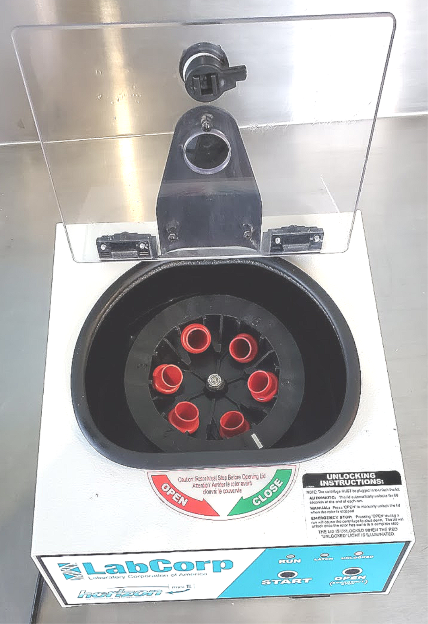 FISHER LABCORP HORIZON MINI E CENTRIFUGE with ROTOR 6 TUBES WATCH VIDEO FREESHIP