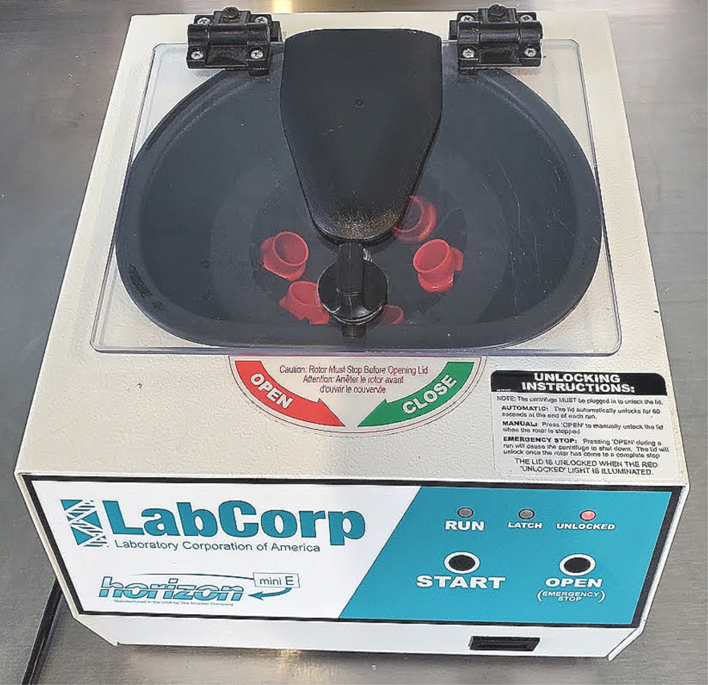 FISHER LABCORP HORIZON MINI E CENTRIFUGE with ROTOR 6 TUBES WATCH VIDEO FREESHIP