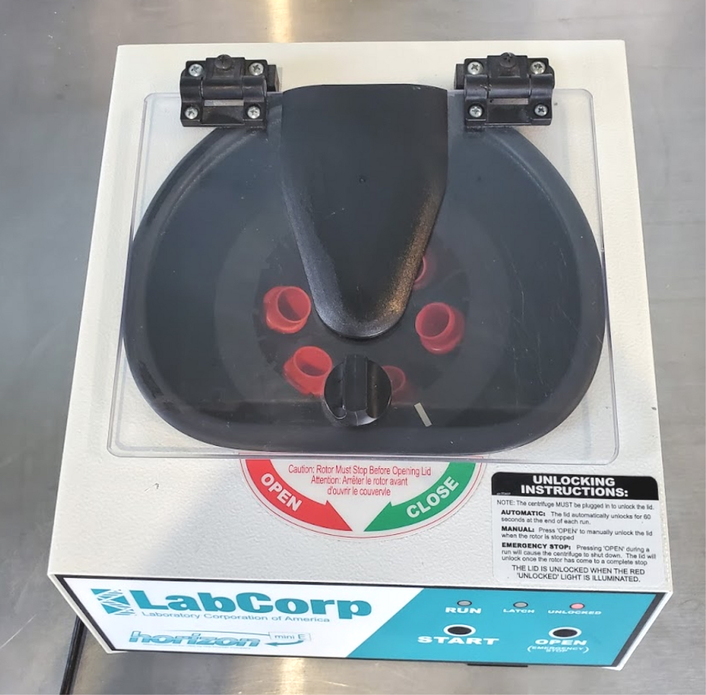 FISHER LABCORP HORIZON MINI E CENTRIFUGE with ROTOR 6 TUBES WATCH VIDEO FREESHIP