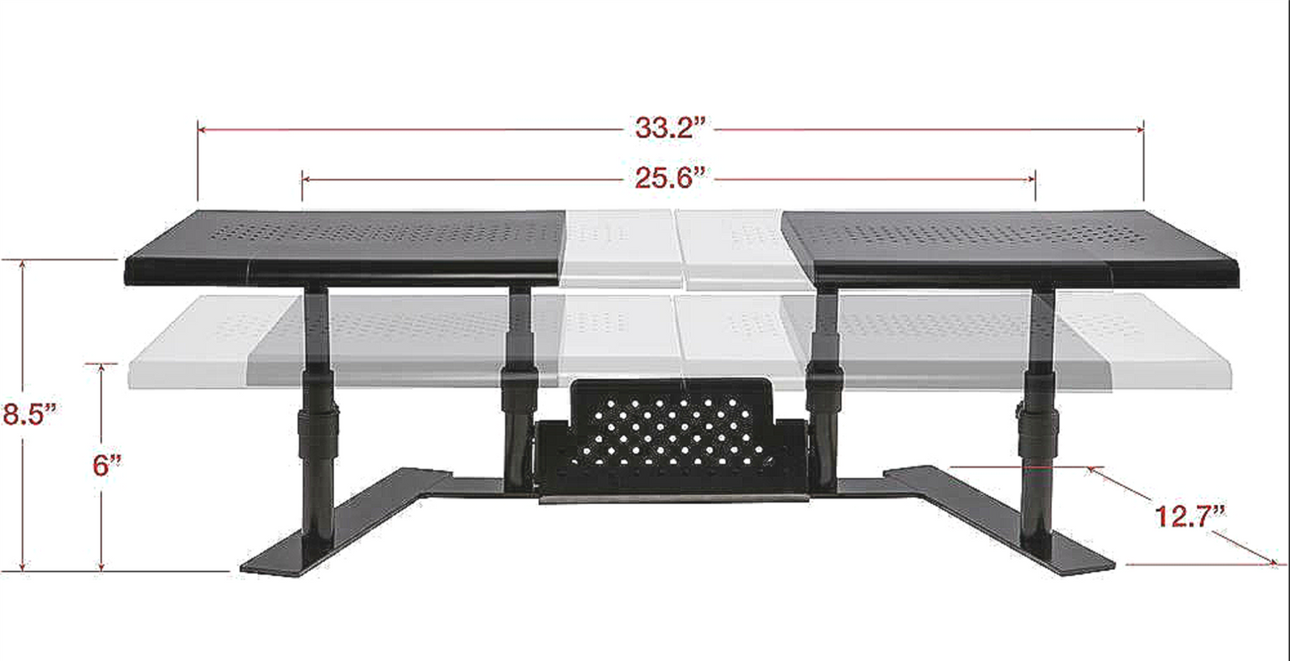 ALLSOP ERGOTWIN DUAL MONITOR LAPTOP STAND TABLE FURNITURE FREE SHIP