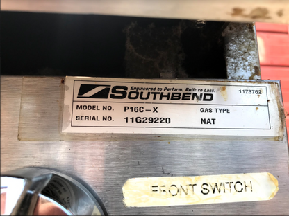 SOUTHBEND P16C-X RANGE NATURAL GAS MODEL 2 BURNER TOP FREE BUSINESS USA SHIP