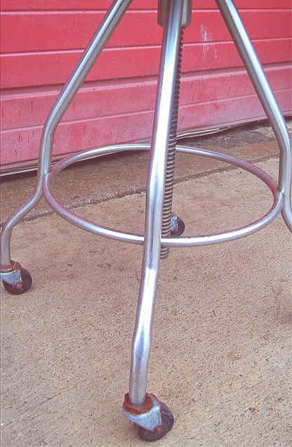 VINTAGE BLICKMAN STAINLESS STEEL MEDICAL LAB TATOO VETERINARY STOOL FREE SHIP