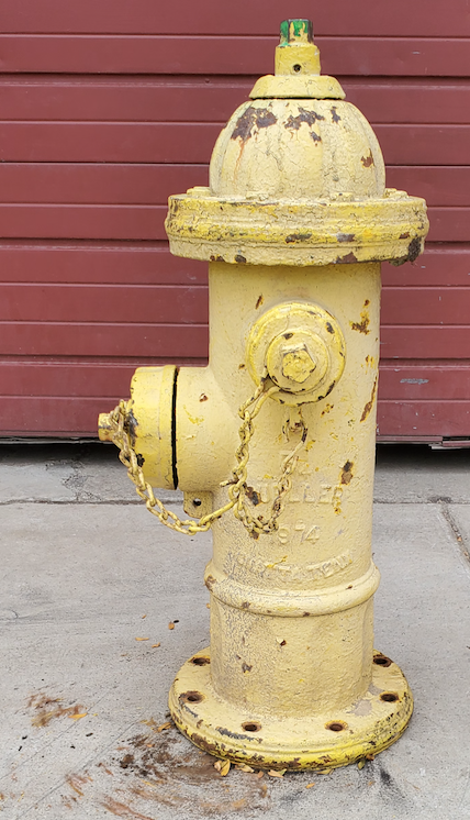 RARE 1974 VINTAGE COMPLETE MUELLER YELLOW BRASS 5-1/4" "IMPROVED" FIRE HYDRANT