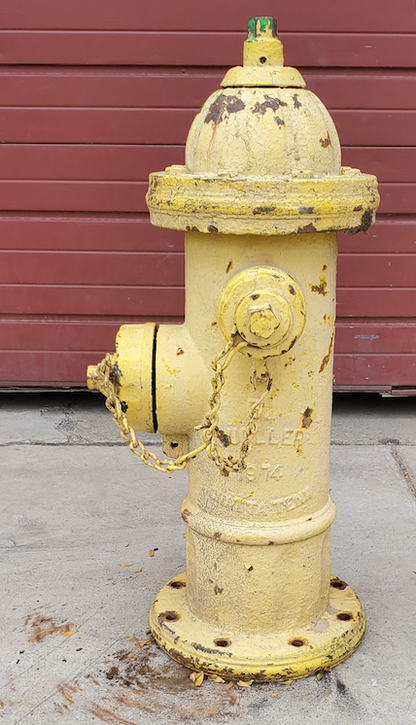RARE 1974 VINTAGE COMPLETE MUELLER YELLOW BRASS 5-1/4" "IMPROVED" FIRE HYDRANT