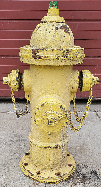 RARE 1974 VINTAGE COMPLETE MUELLER YELLOW BRASS 5-1/4" "IMPROVED" FIRE HYDRANT