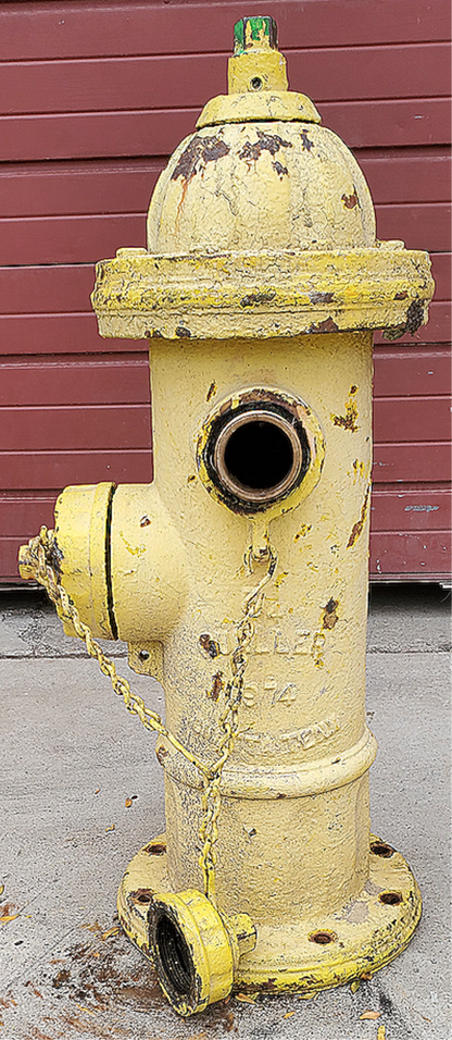 RARE 1974 VINTAGE COMPLETE MUELLER YELLOW BRASS 5-1/4" "IMPROVED" FIRE HYDRANT