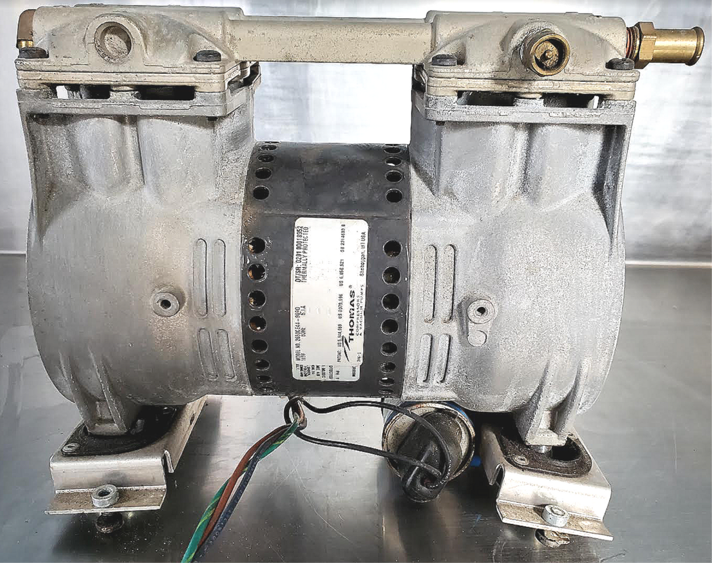 THOMAS 2650CE44-989D PISTON AIR COMPRESSOR VACUUM PUMP WATCH VIDEO FREE SHIP