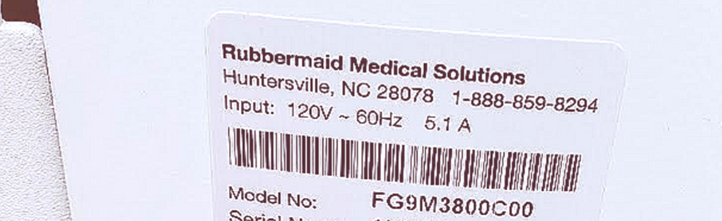 RUBBERMAID 4170097 ROLL STAND MEDICAL LAPTOP VARIABLE HEIGHT AC CART FREE SHIP