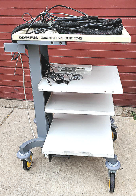 OLYMPUS TC-E1 ENDOSCOPY MEDICAL ROLL STAND CART MAJ-1916 with CABLES FREE SHIP