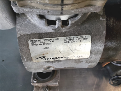 THOMAS 2619CE44-989G PISTON AIR COMPRESSOR VACUUM PUMP WATCH VIDEO FREE SHIP