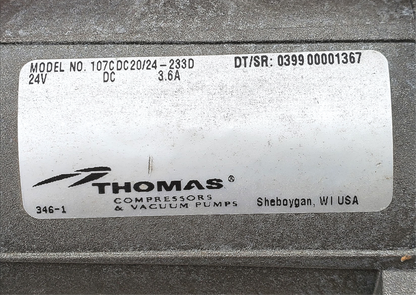THOMAS® 24 volt 107CDC20/24-233D DIAPHRAGM AIR COMPRESSOR VACUUM PUMP FREE SHIP