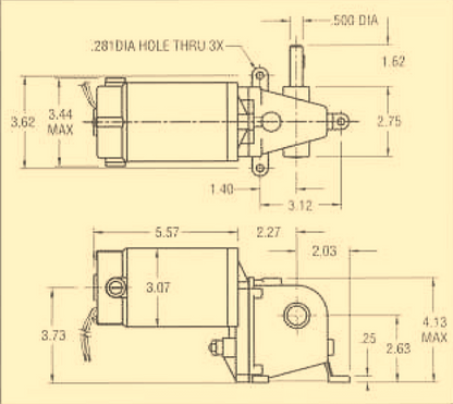 VON WEISE 90 Volt RIGHT ANGLE GEAR DC MOTOR 167:1RATIO 1/12HP .78AMP FREE SHIP