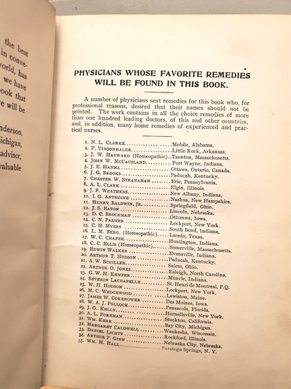 RARE 1907 VINTAGE "THE FAVORITE MEDICAL RECEIPT BOOK & HOME DOCTOR" ILLUSTRATED