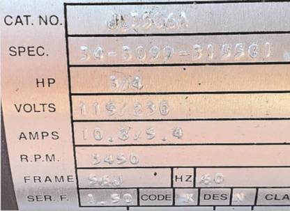 SWEETWATER PENTAIR WATER PUMP BALDOR CA JL3506A 3/4HP MOTOR WATCH VIDEO FREESHIP