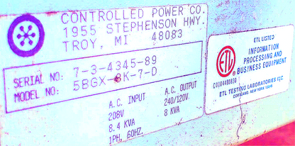 TRYSTAR Series 700 8KVA POWER CONDITIONER 1PHASE VOLTAGE REGULATOR TRANSFORMER