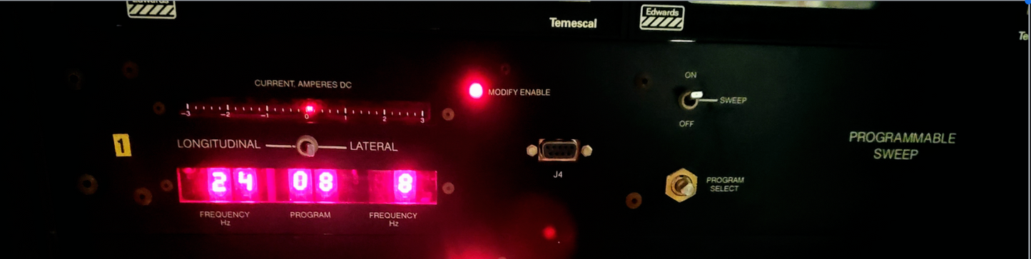 AIRCO EDWARDS TEMESCAL ELECTRON BEAM DEPOSITION COLUMN SYSTEM SWEEP VERSAVAC 5