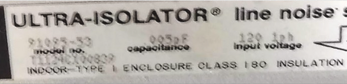 TOPAZ ULTRA-ISOLATOR NOISE SUPPRESSOR 91095-53 120 Volt 500Watts 100% FREE SHIP