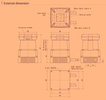 HOKUYO UTM-30LX SCANNING LASER RANGEFINDER FREE SHIP