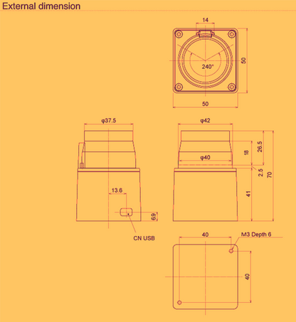 HOKUYO URG-04LX-UG01 Distance Data Output SCANNING LASER RANGEFINDER FREE SHIP