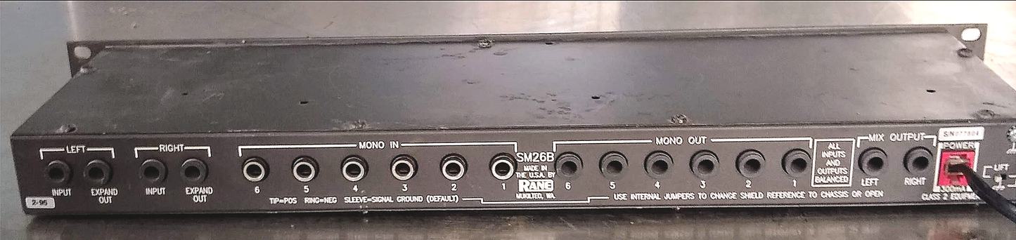 RANE SM26B 6 CHANNEL RACKMOUNT SPLITTER & MIXER "90-DAY-WARRANTY" FREE SHIPPING