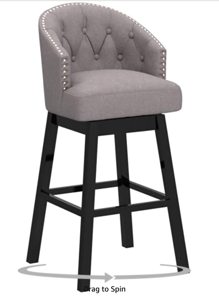 PAIR OF BRAND NEW ORIGINAL BOX BAXTON STUDIO GRAY/ESPRESSO BAR STOOLS FREE SHIP