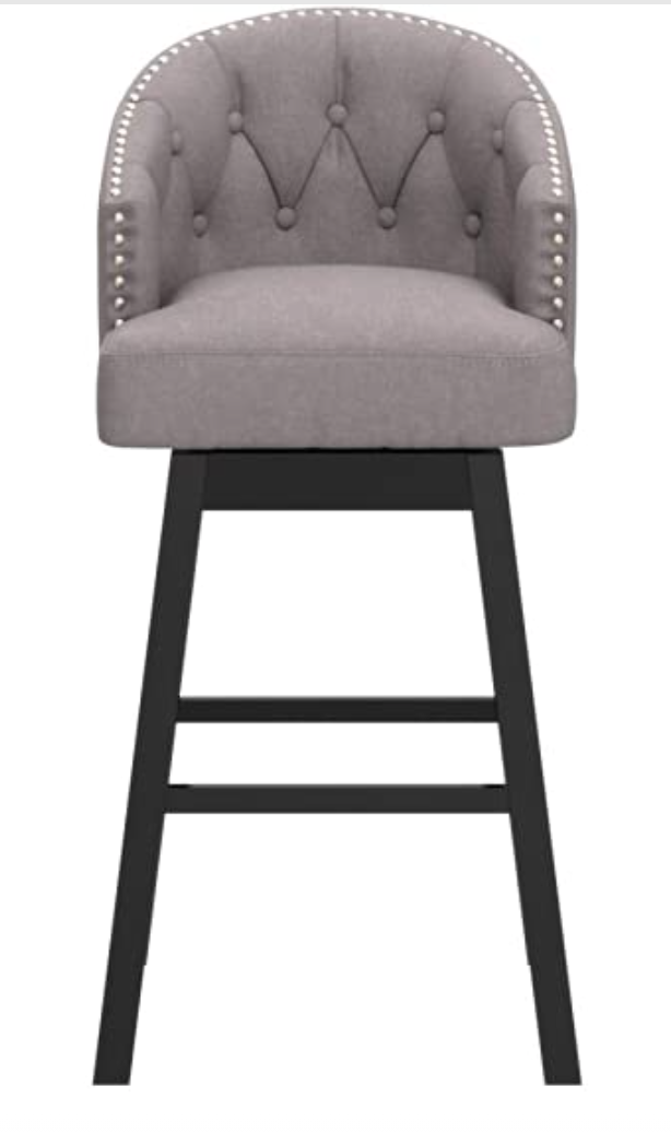 PAIR OF BRAND NEW ORIGINAL BOX BAXTON STUDIO GRAY/ESPRESSO BAR STOOLS FREE SHIP