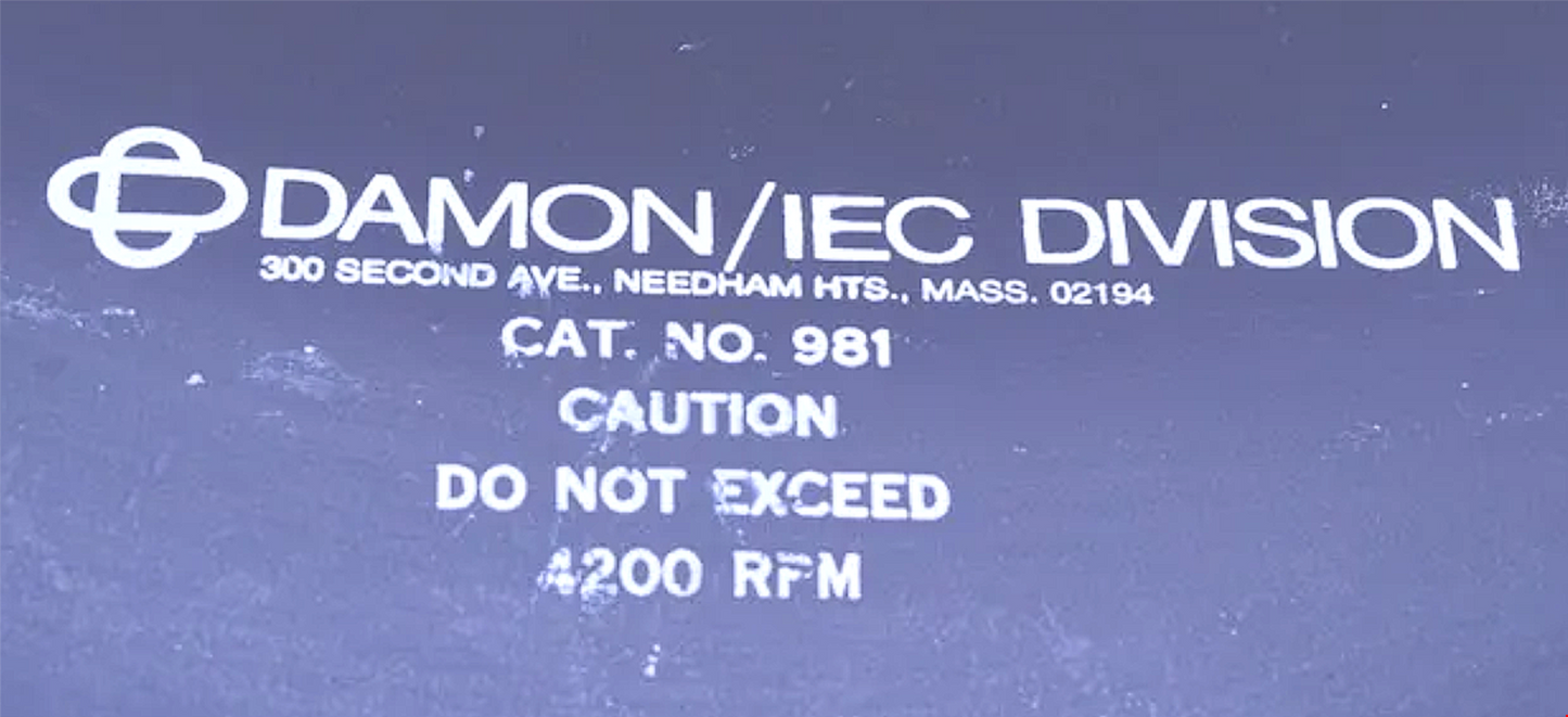 DAMON IEC DPR6000 REFRIGERATED FLOOR ULTRA-CENTRIFUGE ROTOR WATCH VIDEO FREESHIP