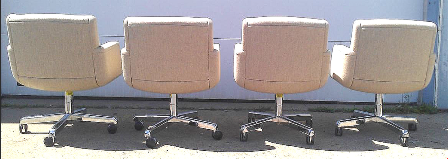 4 MODERN ERA STOW DAVIS PARADIGM FABRIC RICHARD SCHULTZ DESIGN CHAIRS FREE SHIP