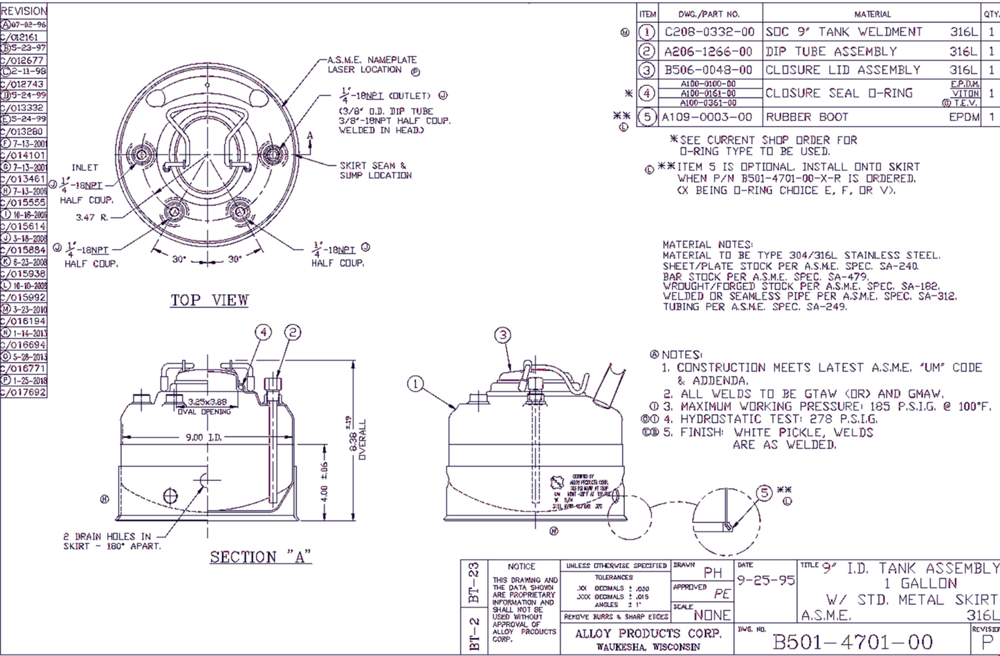 ASME ALLOY PRODUCTS PRESSURE VESSEL RESERVOIR AMICON® CDS-10 STIRRED CELL VALVE