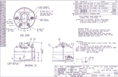 ASME ALLOY PRODUCTS PRESSURE VESSEL RESERVOIR AMICON® CDS-10 STIRRED CELL VALVE