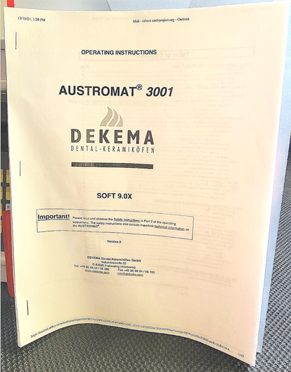 REFURBISHED DEKEMA AUSTROMAT 3001 DENTAL FURNACE OVEN 90DAYWARRANTY WATCH VIDEO