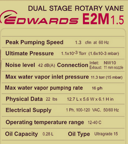 EDWARDS E2M1.5 HP VACUUM PUMP FREE SHIPPING