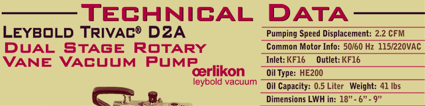 EDWARDS TWOSTAGE D2A TRIVAC VACUUM PUMP 2.2 CFM 1x10-3 Torr WATCH VIDEO FREESHIP