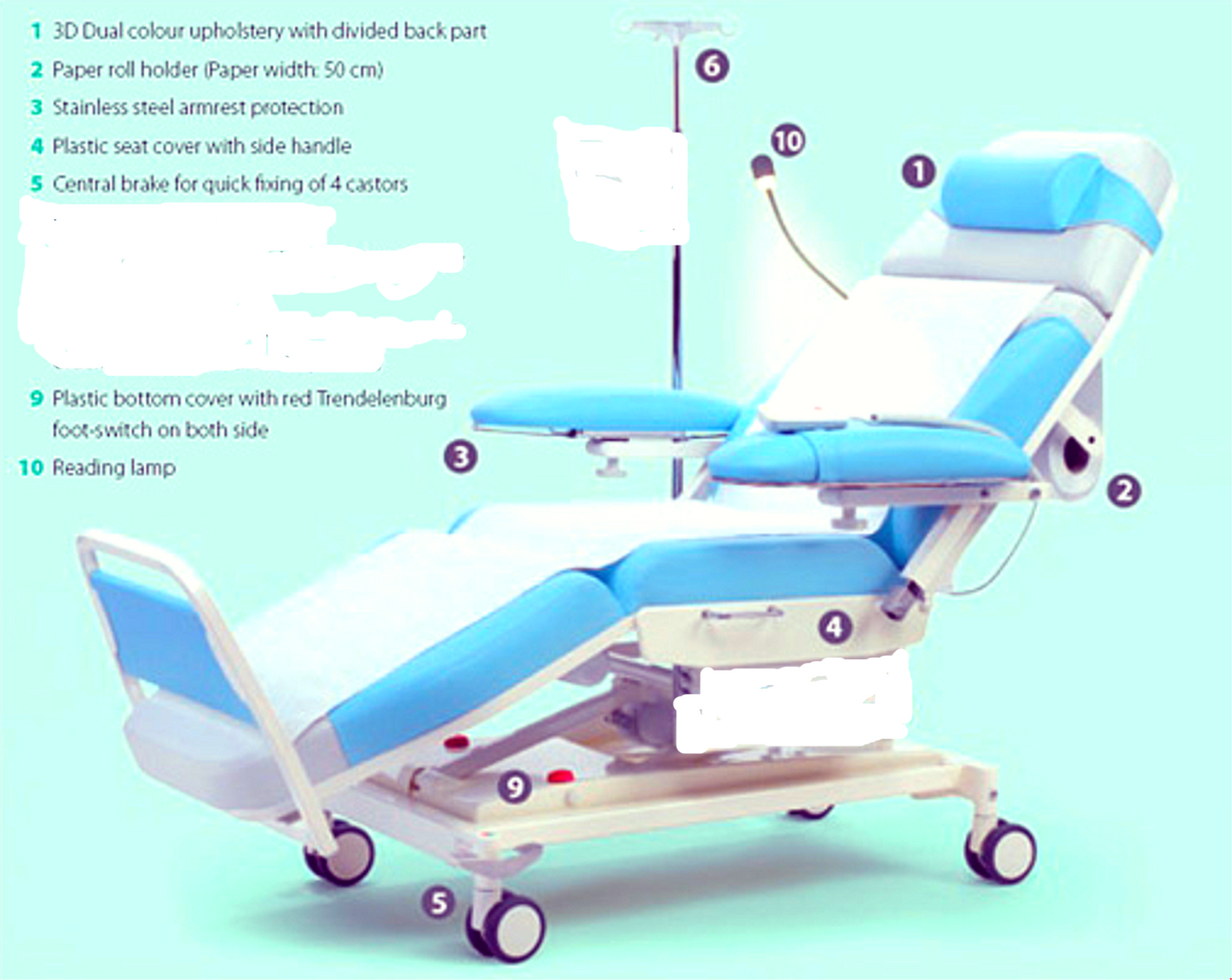 DIGITERM® COMFORT-4 ECO RECLINER ELECTRIC DIALYSIS MEDICAL CHAIR WATCH VIDEO