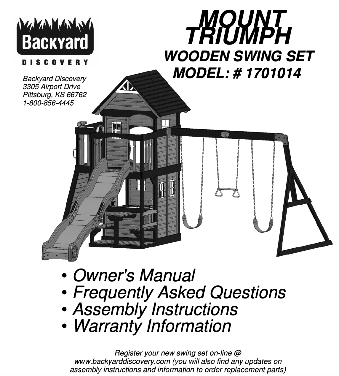 BACKYARD® DISCOVERY MOUNT TRIUMPH MODEL1701014 SWING SET WATCH VIDEO FREESHIPPIN