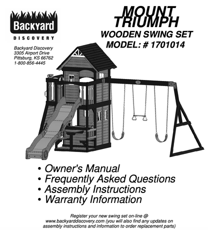 BACKYARD® DISCOVERY MOUNT TRIUMPH MODEL1701014 SWING SET WATCH VIDEO FREESHIPPIN