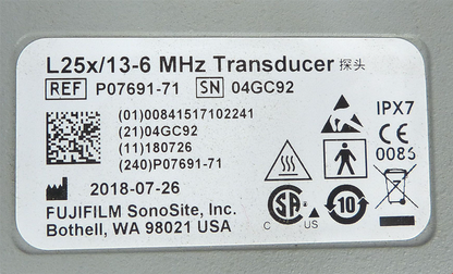 FUJIFILM SONOSITE L25x/13-6 MHz ULTRASOUND TRANSDUCER LINEAR PROBE FREE SHIPPING