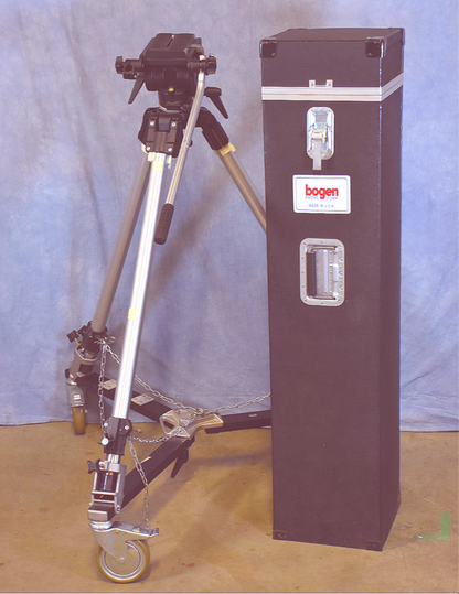 HEAVYDUTY PROFESSIONAL BOGEN 3061 TRIPOD & 116 FLUID HEAD 3067 & DOLLY with Case