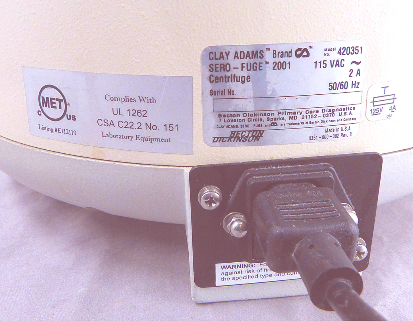 100% 90-DAY-WARRANTY CLAY ADAMS 2002 CENTRIFUGE with ROTOR FREE SHIP WATCH VIDEO