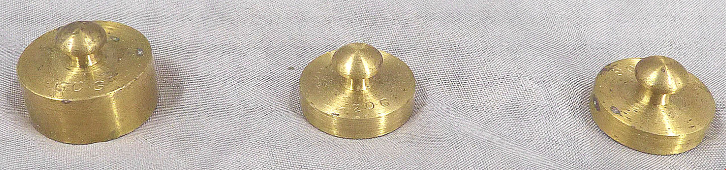 16 Pc 1mg - 50g Brass Apothecary Jewelry Lab Scale Calibration Weights Wood Box